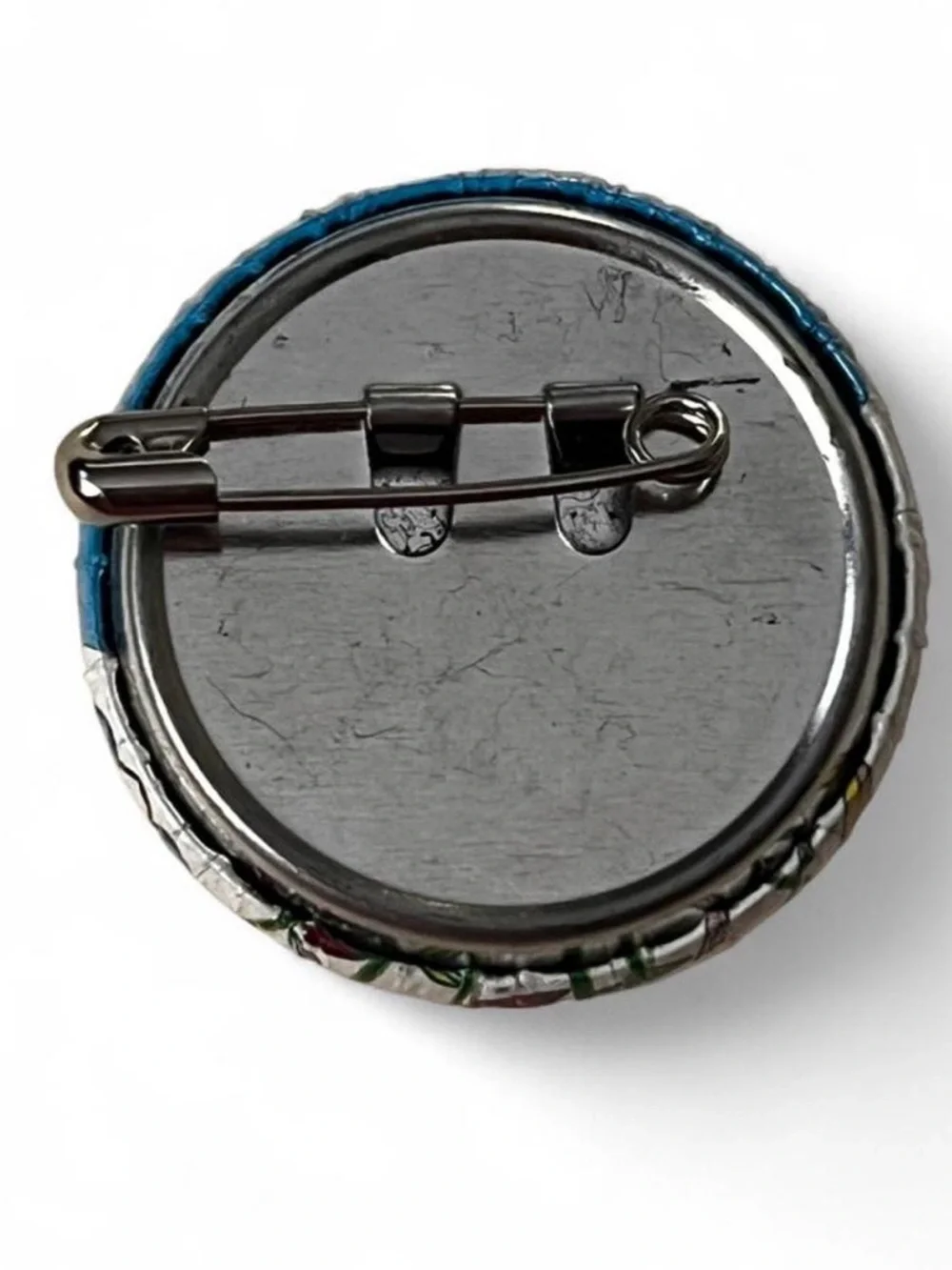 Y2K 2004 Takashi Murakami Multi Rainbow Flower Blue Pin.